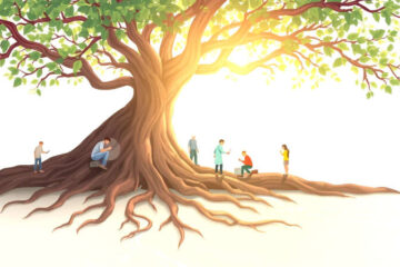 Un árbol vibrante simboliza crecimiento y armonía