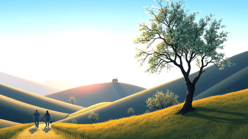 Paz y esperanza en un paisaje sereno