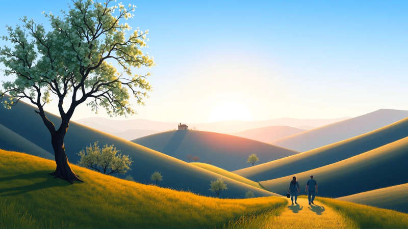 Paz y esperanza en un paisaje sereno