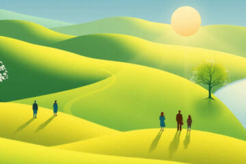 Paz serena en un paisaje equilibrado