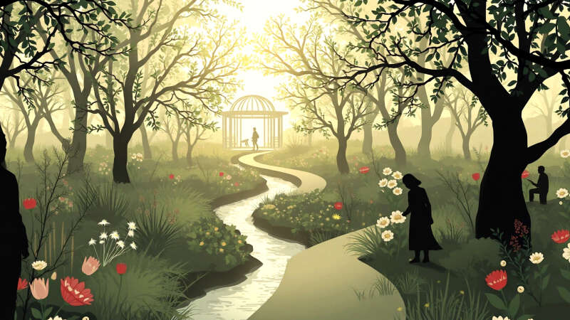 Jardín tranquilo evoca paz y armonía