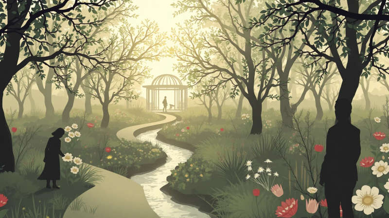 Jardín tranquilo evoca paz y armonía