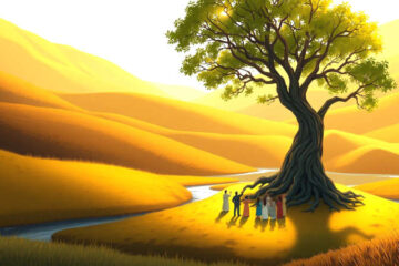 Paz y conexión en un paisaje sereno