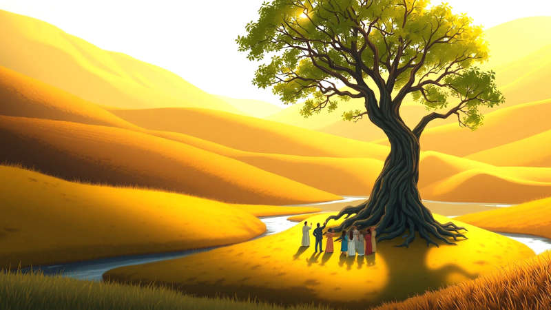 Paz y conexión en un paisaje sereno