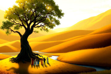 Paz y conexión en un paisaje sereno