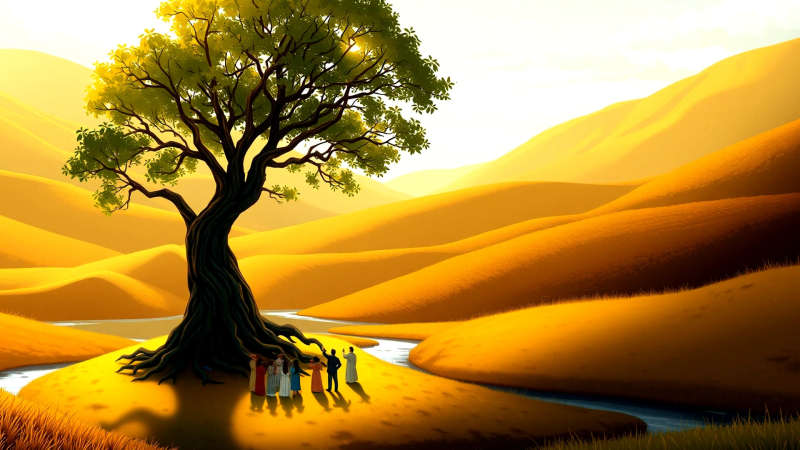 Paz y conexión en un paisaje sereno