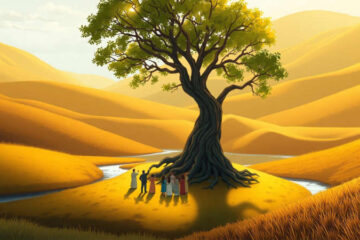 Paz y conexión en un paisaje sereno