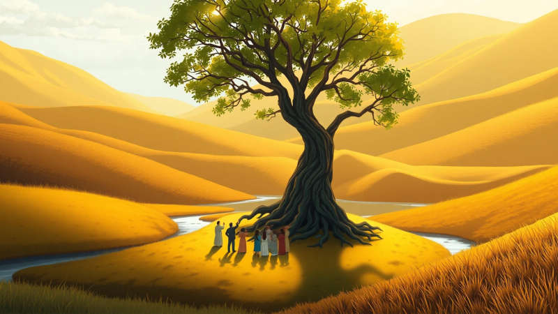 Paz y conexión en un paisaje sereno