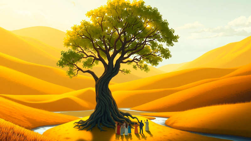 Paz y conexión en un paisaje sereno