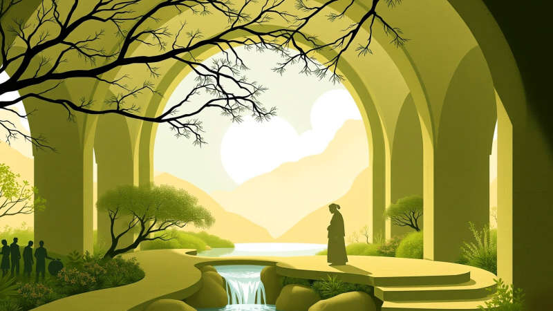 Paz serena y reflexión visualmente cautivadora