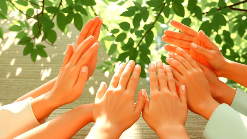 Manos unidas transmiten unión y paz