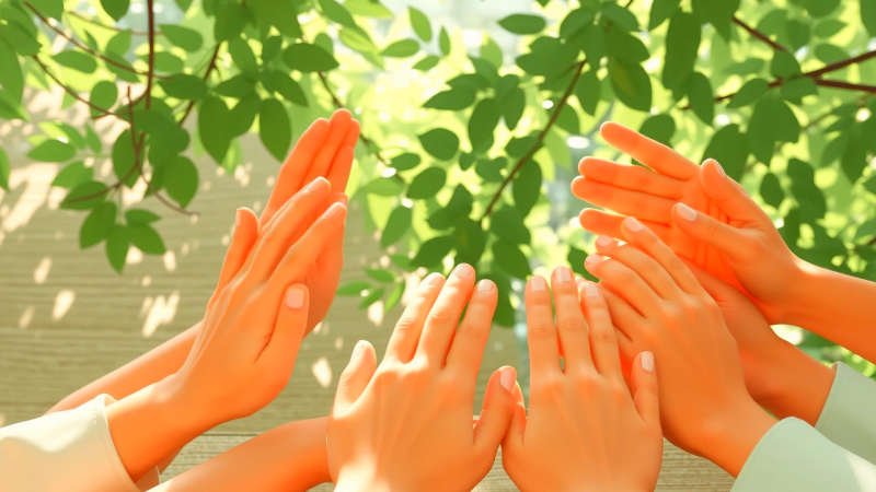 Manos unidas transmiten unión y paz